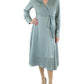 Womens Charmeuse Long Sleeves Midi Dress