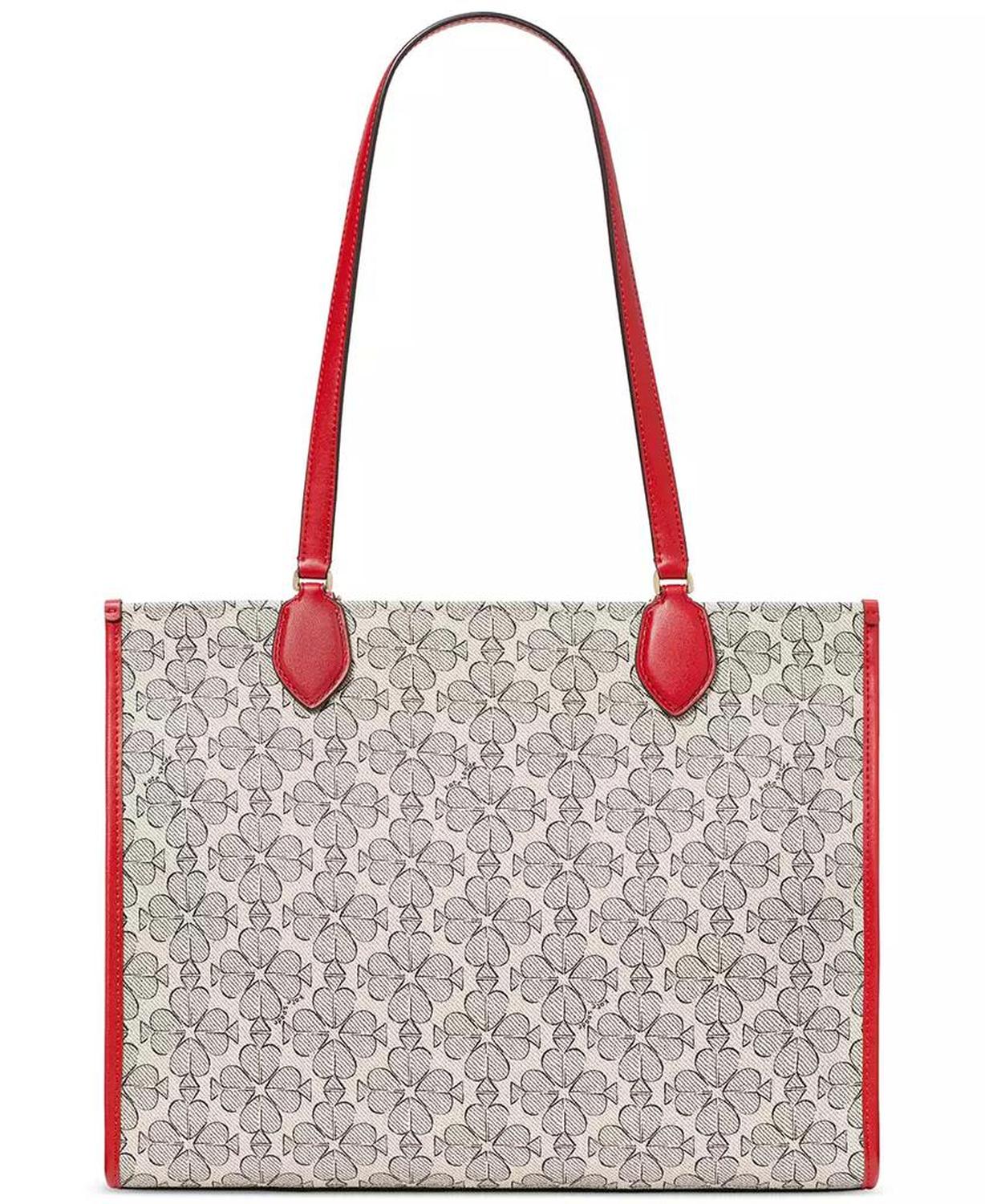 Valentine's Day Spade Flower Coasted Canvas Large Market Tote