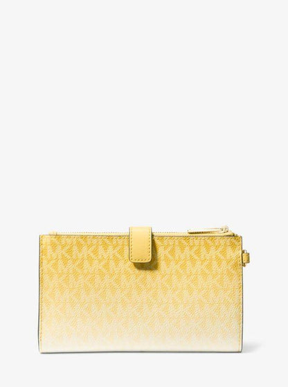 Jet Set Large Ombré Signature Logo Wristlet