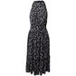 Michael Kors Floral Print Halter Midi-Dress in Multicolor Polyester