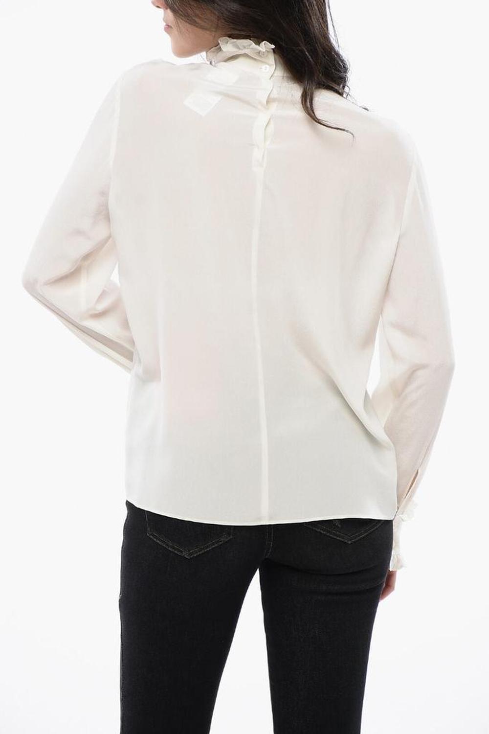 Silk Blouse With Ruffle