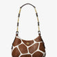 Mini Giraffe Print Calf Hair Hobo Shoulder Bag