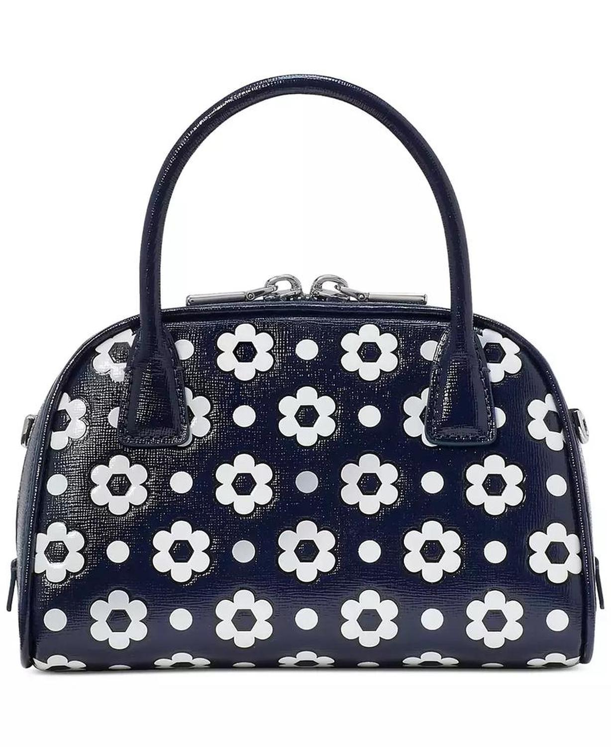 Sam Icon Daisy Dot Embossed Saffiano Leather Mini Duffle Bag