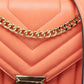 Michael Kors Peach Quilted Leather Large Whitney Shoulder Bag