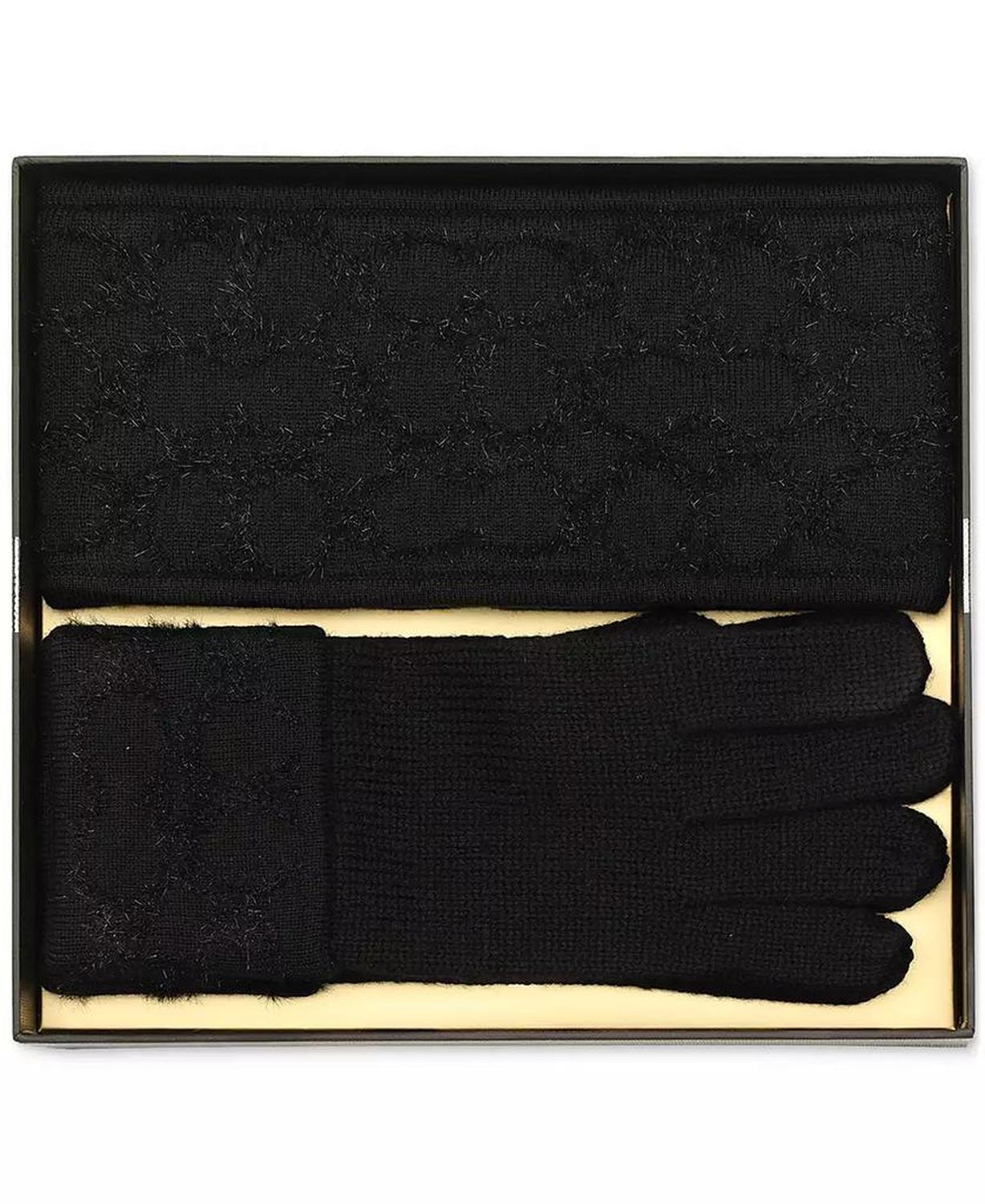 Women's Signature C Metallic Headband and Touch Tip Gloves Set