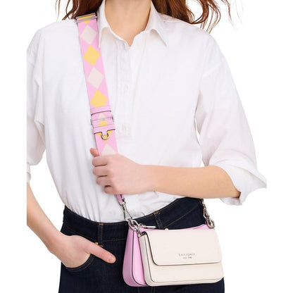 Double Up Colorblocked Saffiano Leather Crossbody