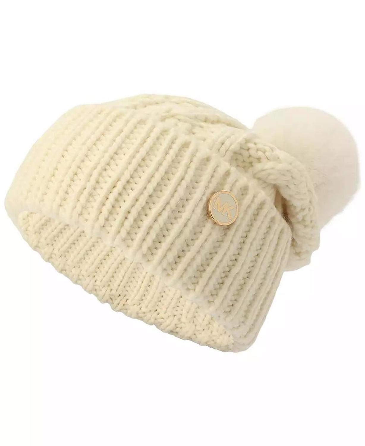 Soft Knit Tangled Aran Cuff Pom Beanie