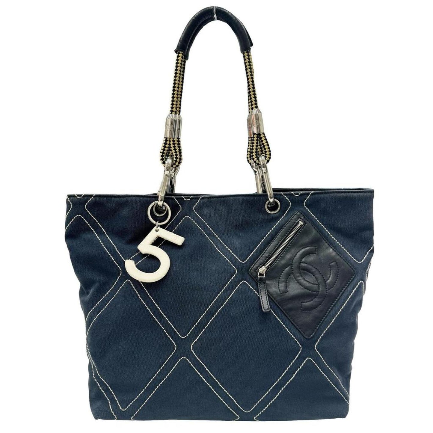 Chanel Coco Mark  Canvas Tote Bag (Pre-Owned)