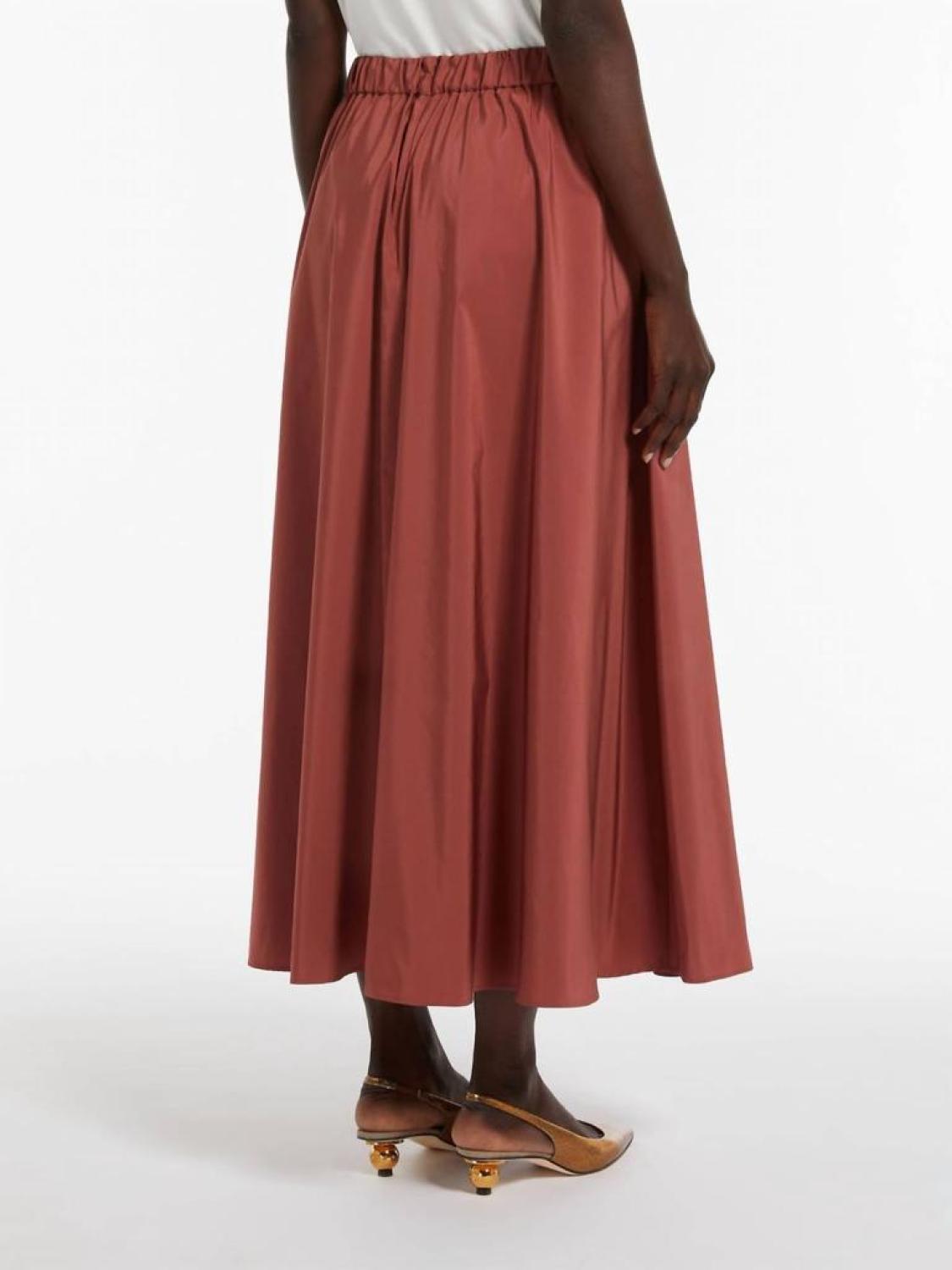 Weekend Egidio Taffeta Skirt In Rust