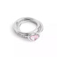 Faux Stone Halo Heart Stackable Ring Set