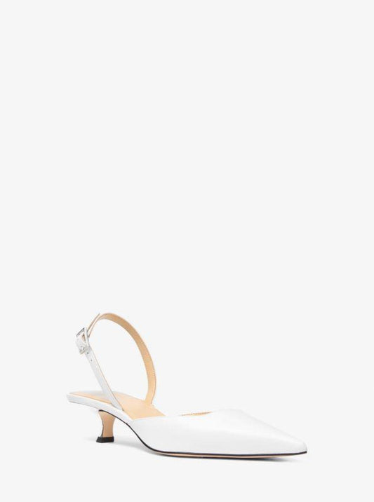 Luna Leather Slingback Kitten Pump