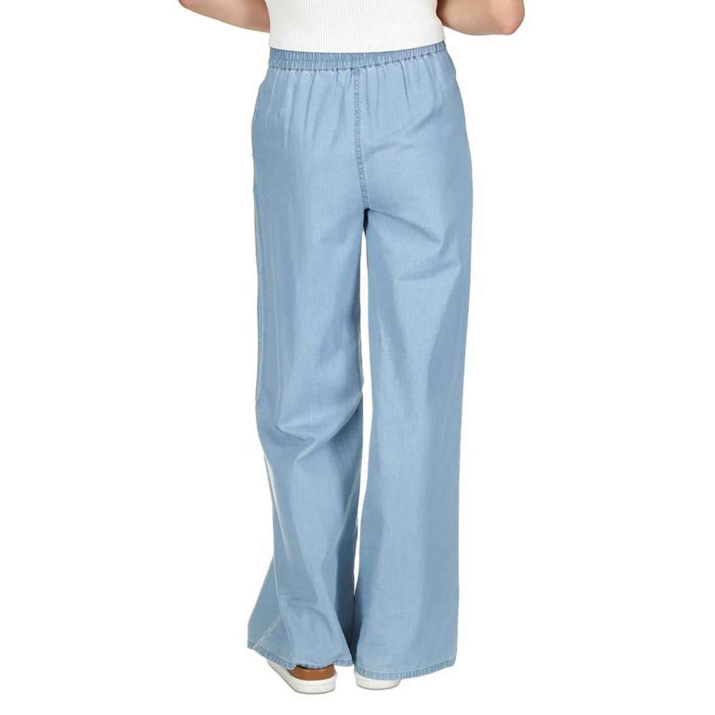 Michael Kors Women's Chambray Pleated Wide-Leg Pants