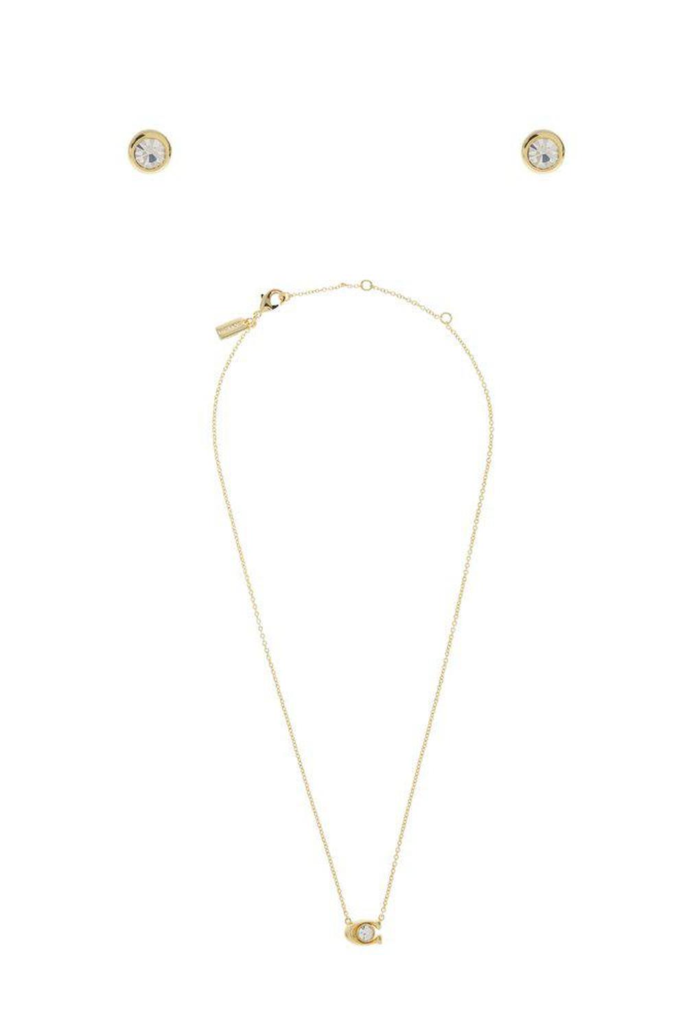 Coach Signature Necklace & Earrings Set