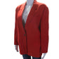 Max Mara Womens Linen Long Sleeves Single Button Blazer Jacket Red