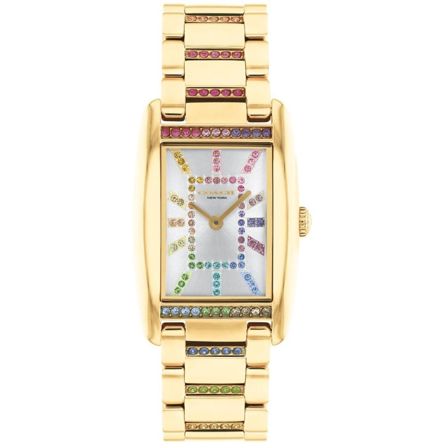 Women's Resse Gold-Tone Stainless Steel and Rainbow Crystal Watch 24mm