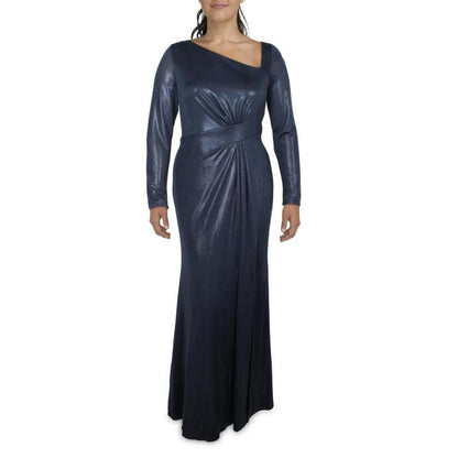 Womens Metallic Long Evening Dress