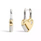 Faux Stone Signature Heart Padlock Drop Earrings