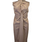 Max Mara Twisted Halter Dress in Beige Wool