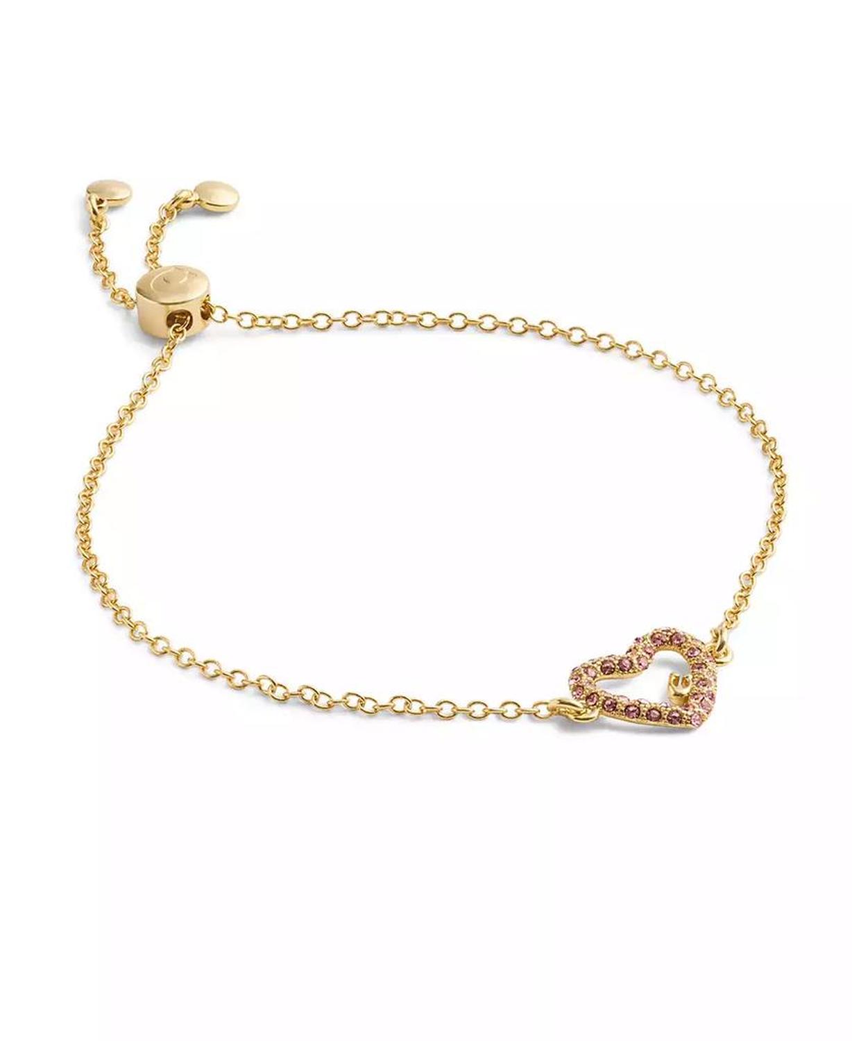 Faux Stone Signature Pavé Heart Slider Boxed Bracelet