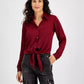 Women's Long-Sleeve Tie-Hem Shirt