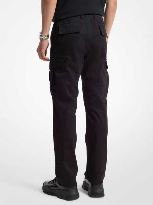 Slim-Fit Cotton Blend Sateen Cargo Pants