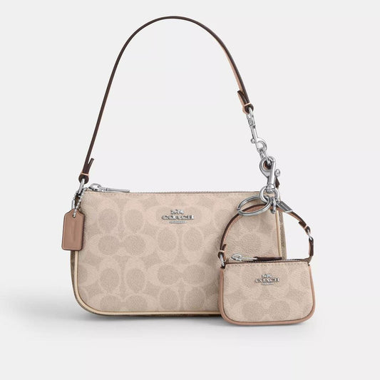 Coach Outlet Mini Nolita Bag Charm In Signature Canvas