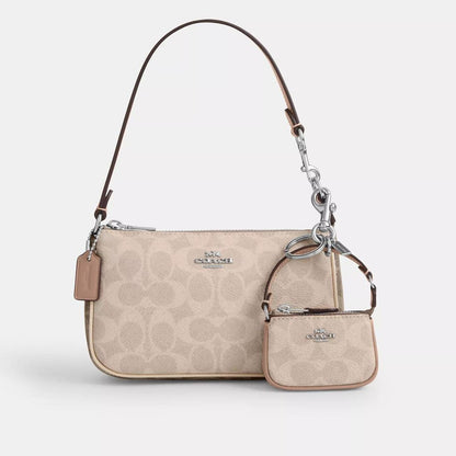 Coach Outlet Mini Nolita Bag Charm In Signature Canvas