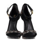 Michael Kors Embellished Open-toe High Heel Sandals in Black Leather