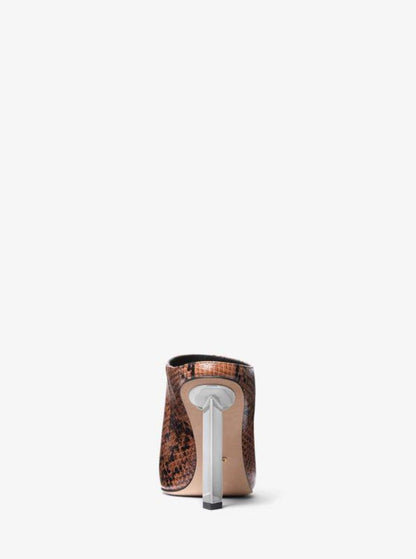 Halle Snake Embossed Leather Mule Pump