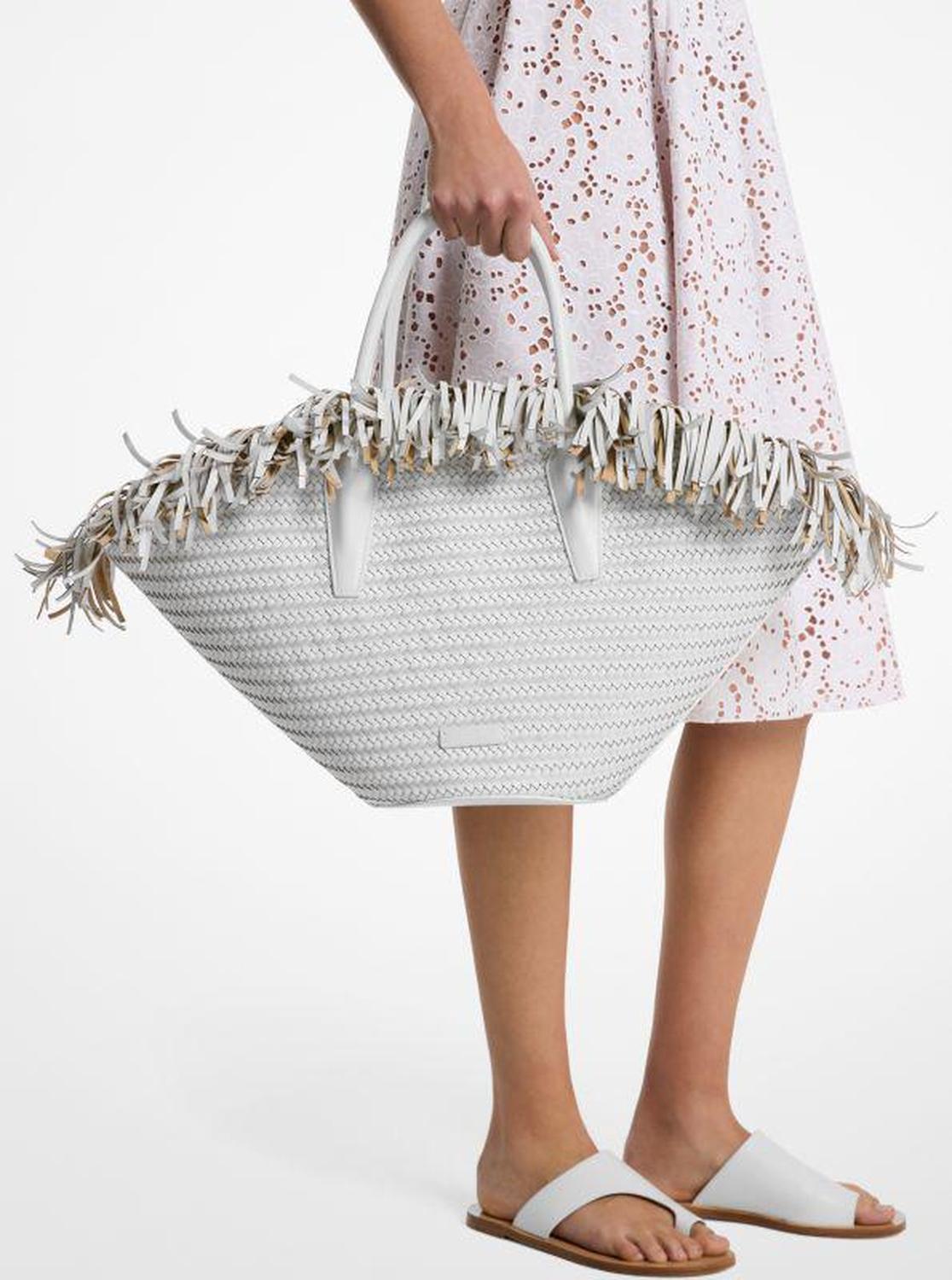 Sardinia Large Hand-Woven Leather Basket Tote Bag