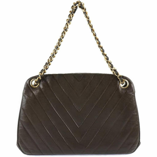 Chanel Chevron  Leather Shoulder Bag (Pre-Owned)