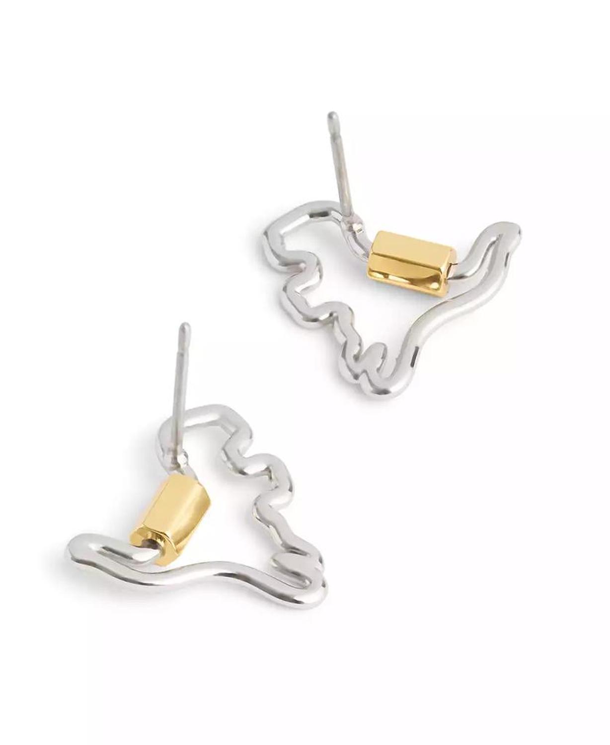 Two-Tone Signature Carabiner Rexy Stud Earrings