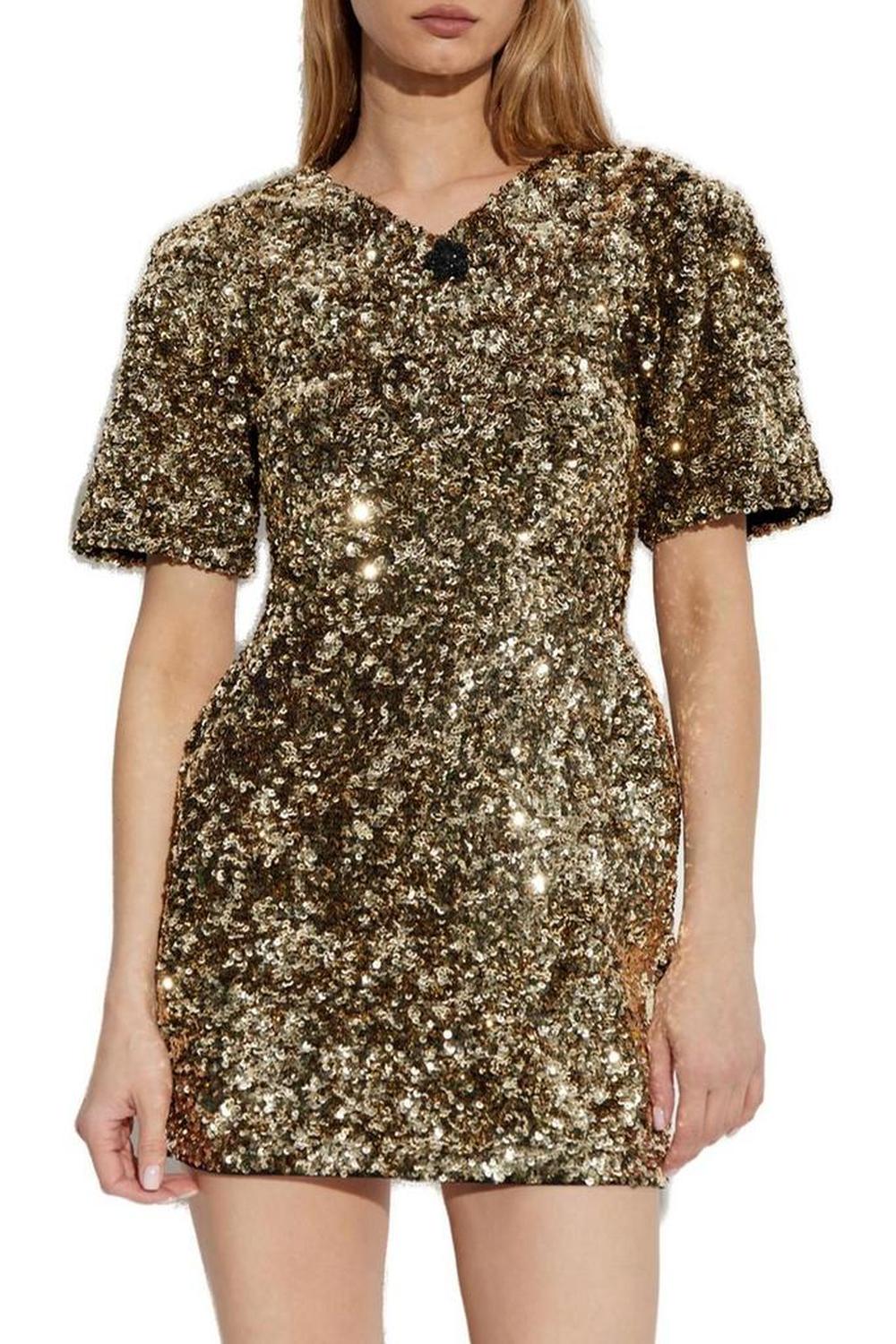 Marc Jacobs Sequin V-Neck Knit Dress