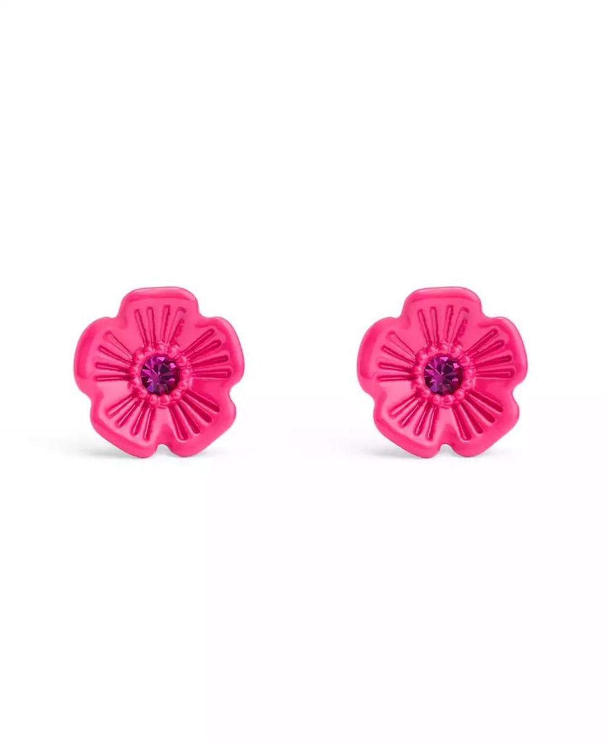 Faux Stone Signature Tea Rose Stud Earrings