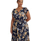 Plus Size Floral Bubble Crepe Dress