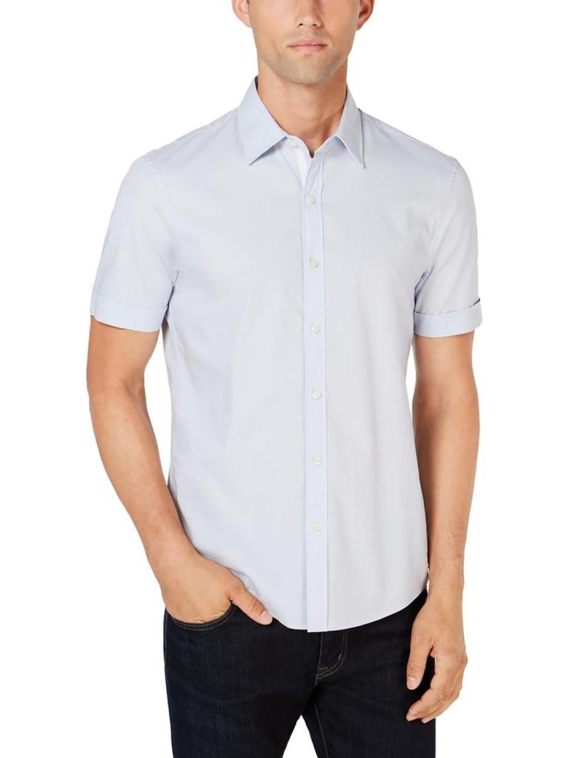 Mens Collared Casual Button-Down Shirt