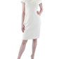 Womens Faux Wrap Bodice Draped Sheath Dress