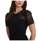 Lace-Trim Georgette Cocktail Dress