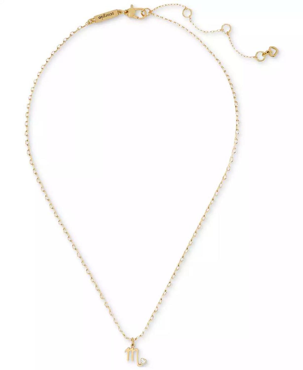 Gold-Tone Pavé Zodiac Mini Pendant Necklace