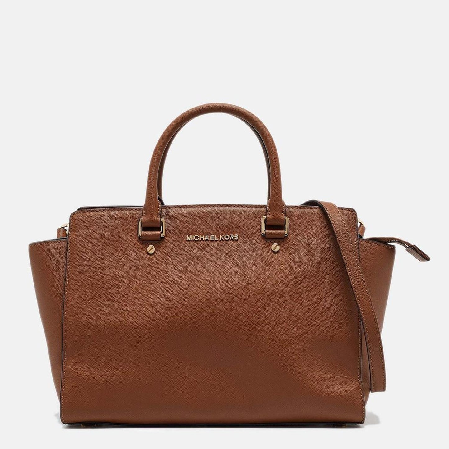 Michael Kors Brown Leather Medium Selma Satchel