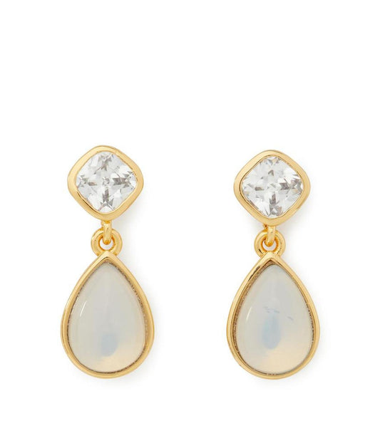 Bubbly Bezel Double Drop Earrings