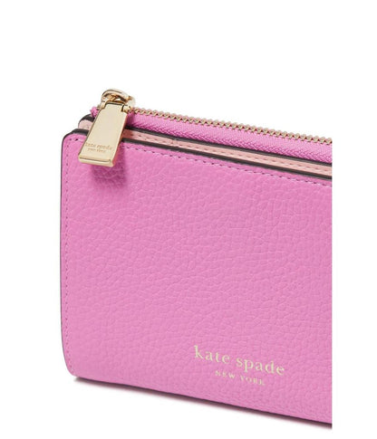 Ava Colorblocked Pebbled Leather Zip Bifold Wallet