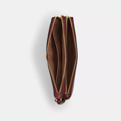 Double Zip Wallet In Signature Canvas With Cherry Print