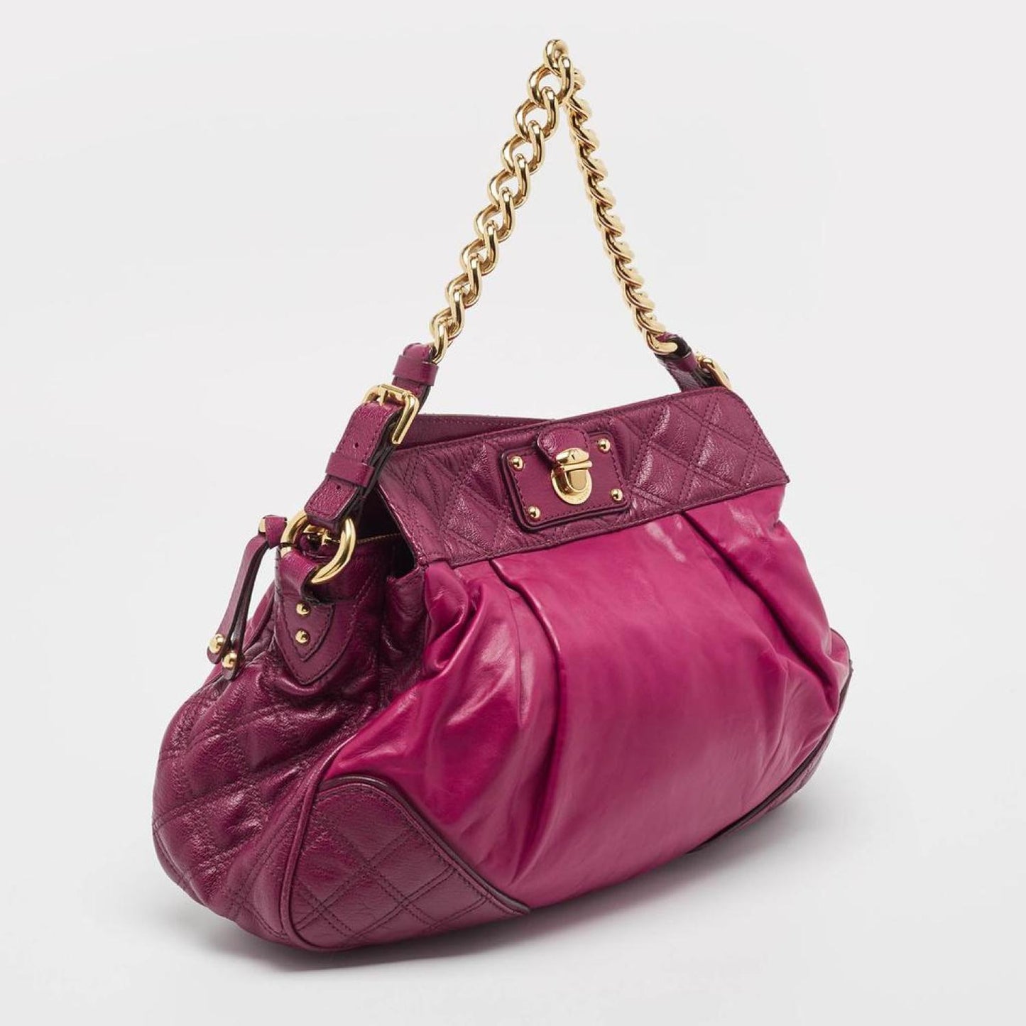 Marc Jacobs Fuchsia Quilted Leather Chain Shoulder Bag