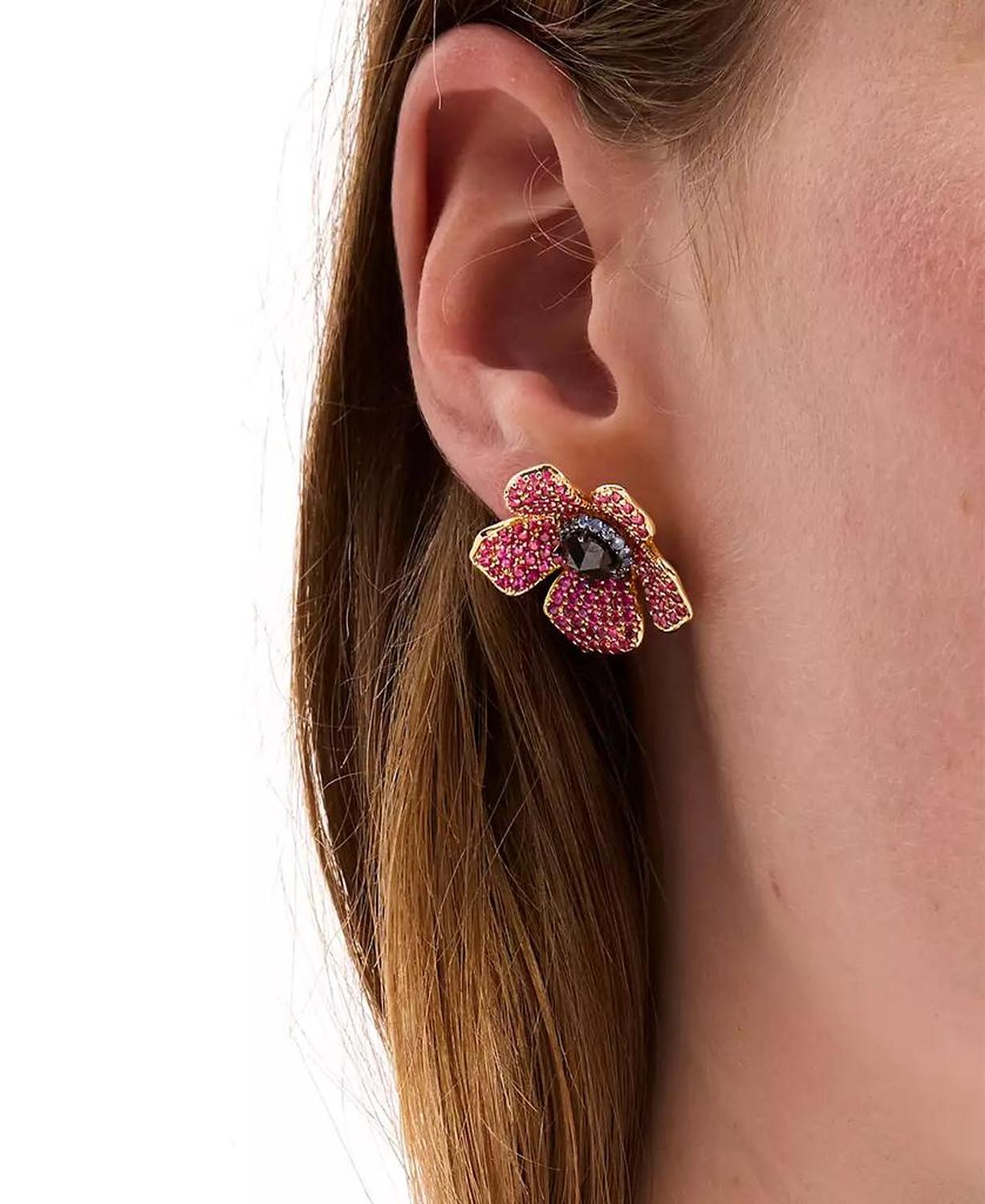 Cubic Zirconia Poppy Statement Stud Earrings