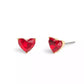 Faux Stone Halo Heart Stud Convertible Earrings