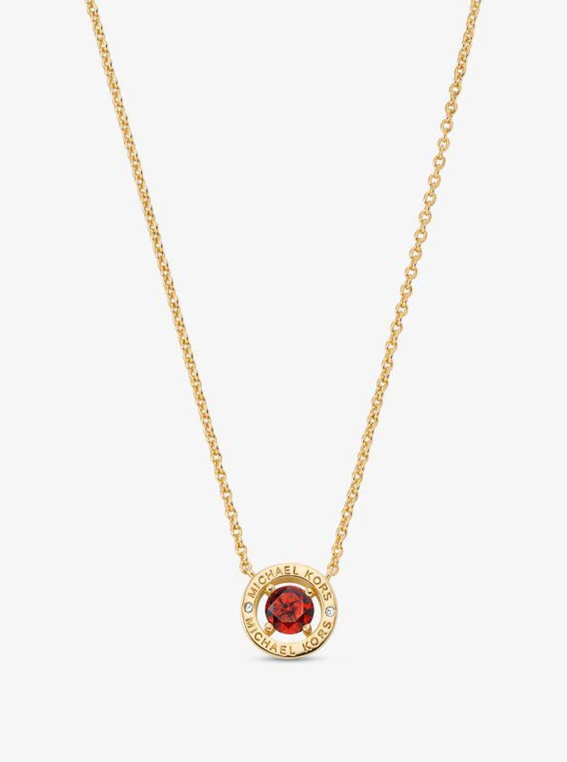 Precious Metal-Plated Brass Pavé Halo Necklace