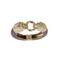 Chanel Lion Head Purple Enamel Gold Tone Cuff Bracelet