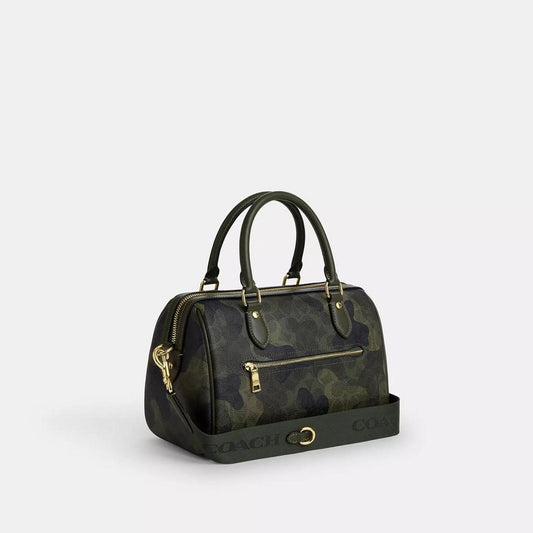 Coach Outlet Rowan Satchel Bag In Signature Camo Print