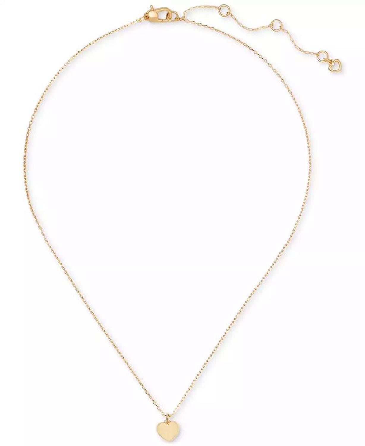 Gold-Tone Polished Mini Heart Pendant Necklace, 16" + 3" extender